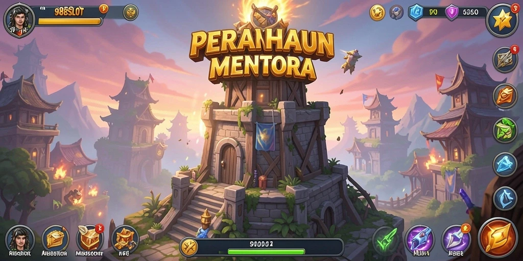 Screenshot gameplay Tower Defense 988SLOT yang menegangkan dan fantastis.