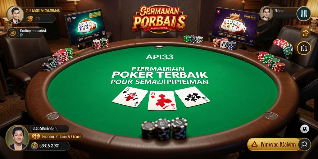 Screenshot gameplay API33 menampilkan suasana Poker yang seru dan menegangkan.