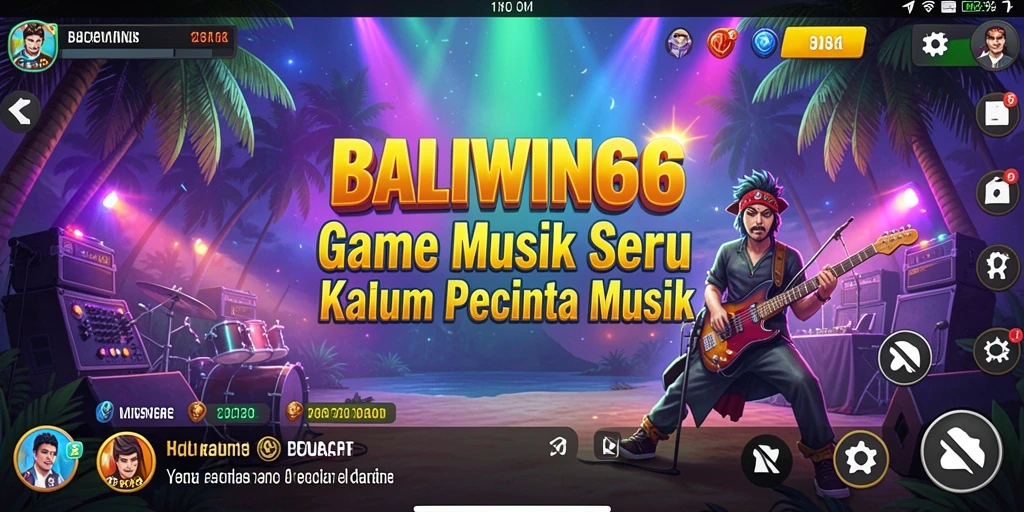 Tampilan gameplay BALIWIN66 dengan pengalaman musik interaktif.