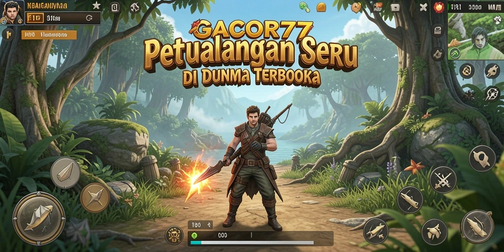 Screenshot GACOR77 menunjukkan pemain menjelajahi dunia terbuka yang menakjubkan.