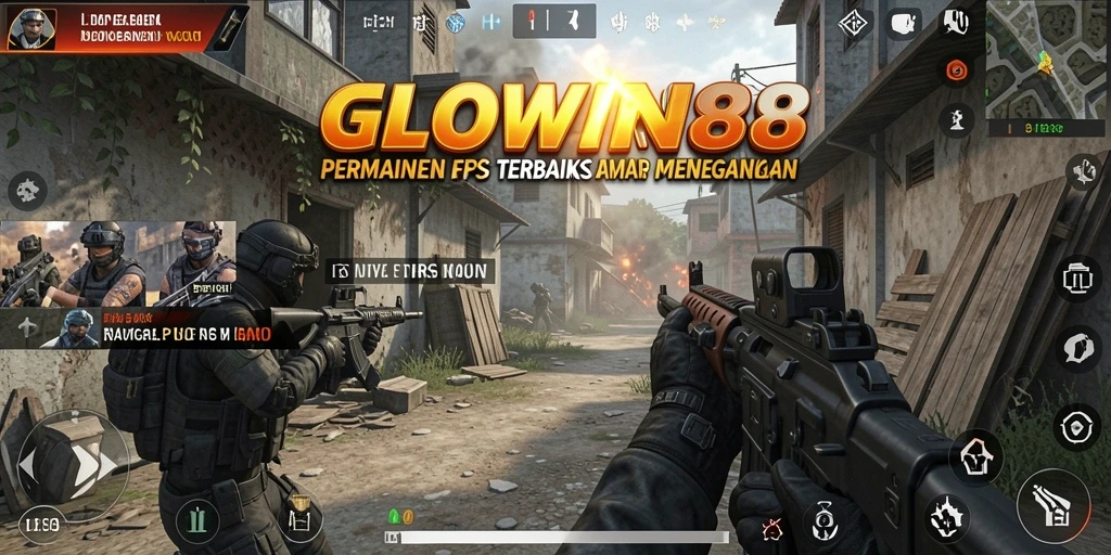 Tangkapan layar dari GLOWIN88 menunjukkan pertempuran FPS yang mendebarkan.