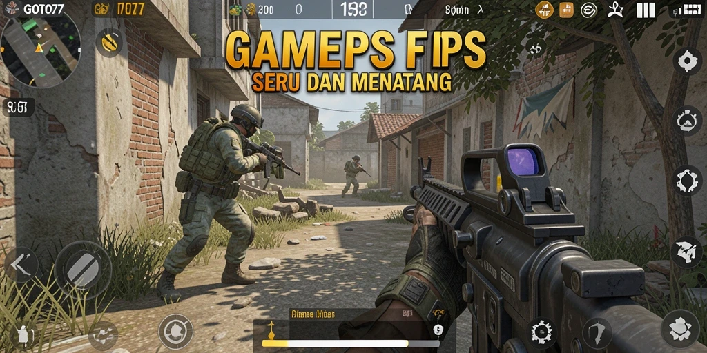 Tampilan dinamis gameplay GOTO77 dengan aksi tembak-menembak yang seru.