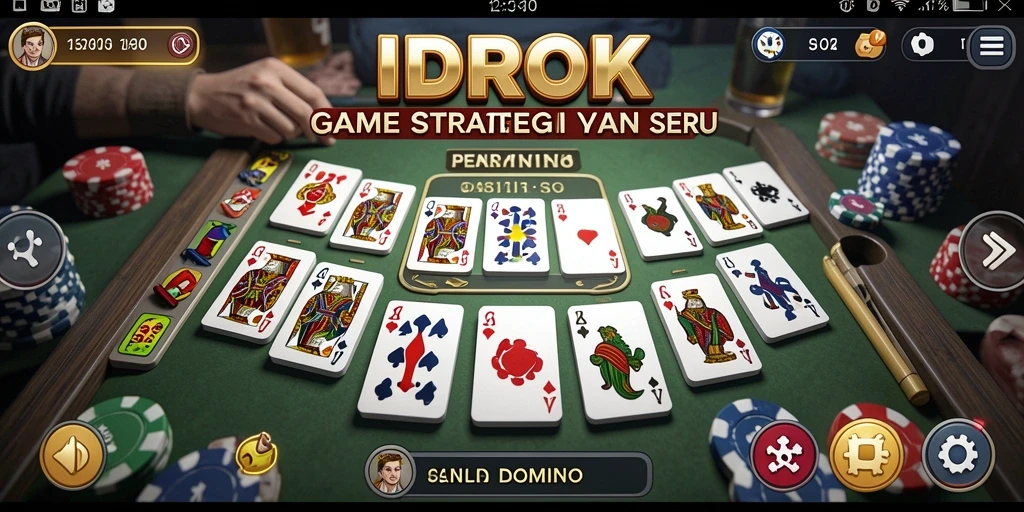 Screenshot gameplay IDROK menampilkan pertempuran domino yang seru.