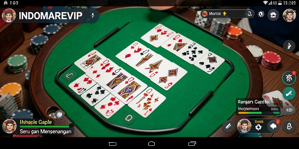 Screenshot gameplay INDOMAREVIP menampilkan serunya permainan Gaple.