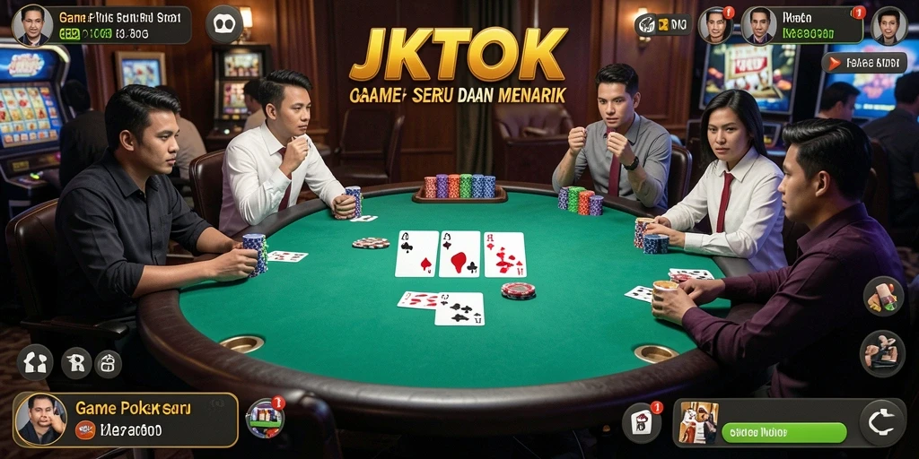 Tampilan gameplay Poker yang menarik dan interaktif di JKTOK.