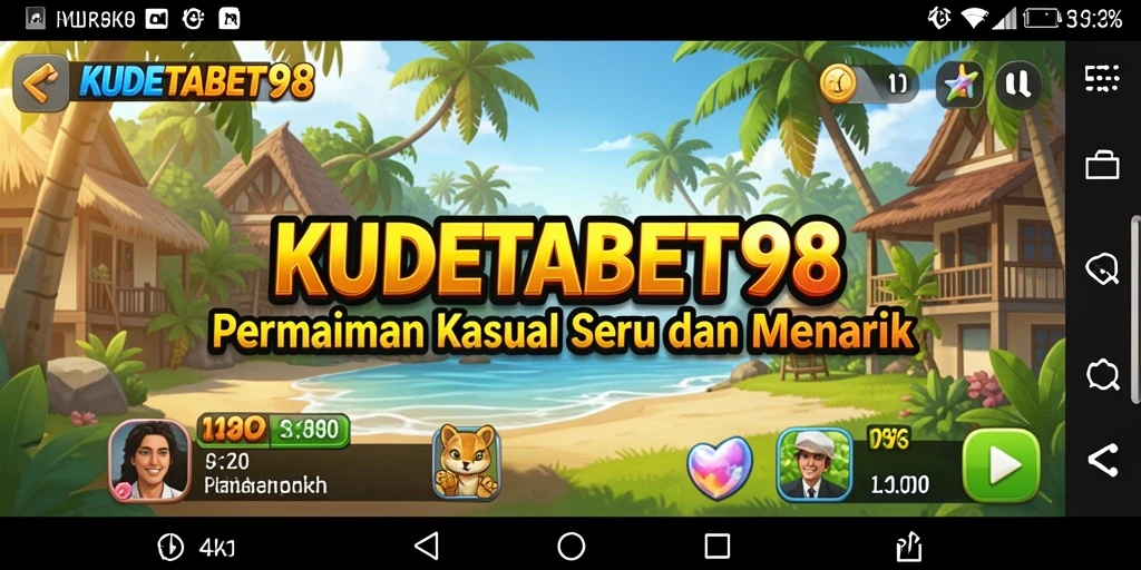Screenshot utama KUDETABET98 menampilkan aksi seru dalam permainan kasual.