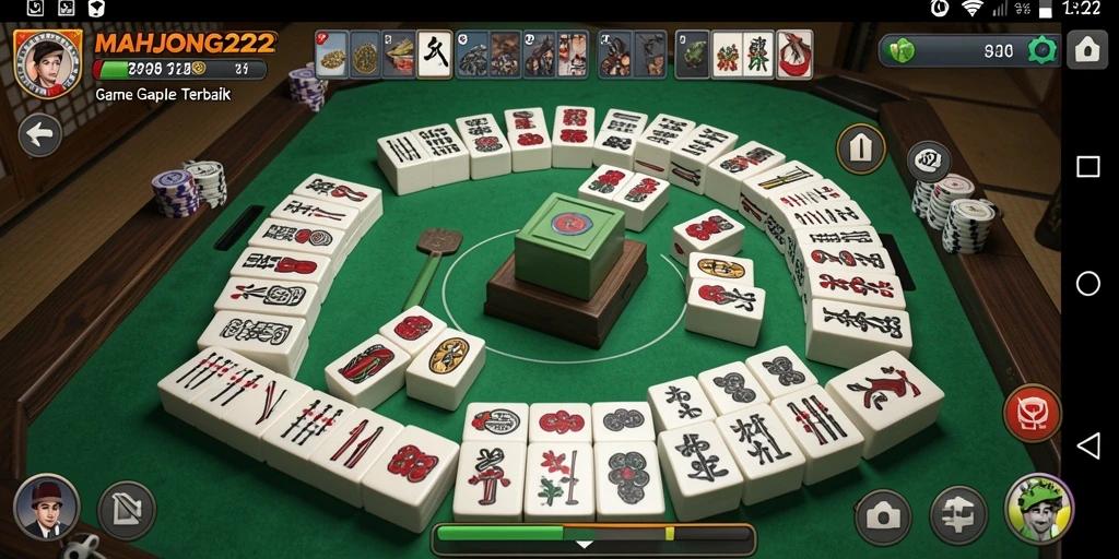 Tampilan gameplay seru dari MAHJONG222 yang penuh strategi Gaple.