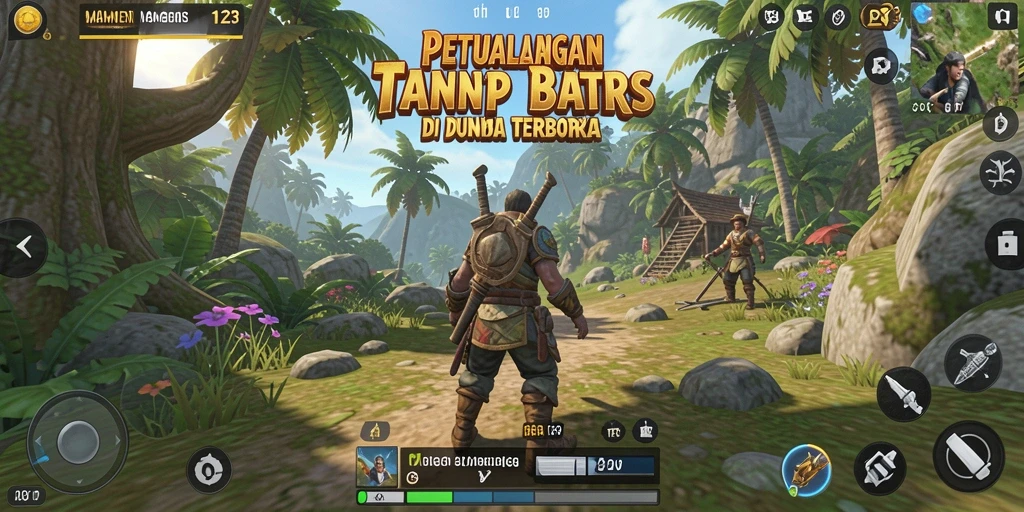 Screenshot menampilkan petualangan seru dalam dunia terbuka MAMEN123.