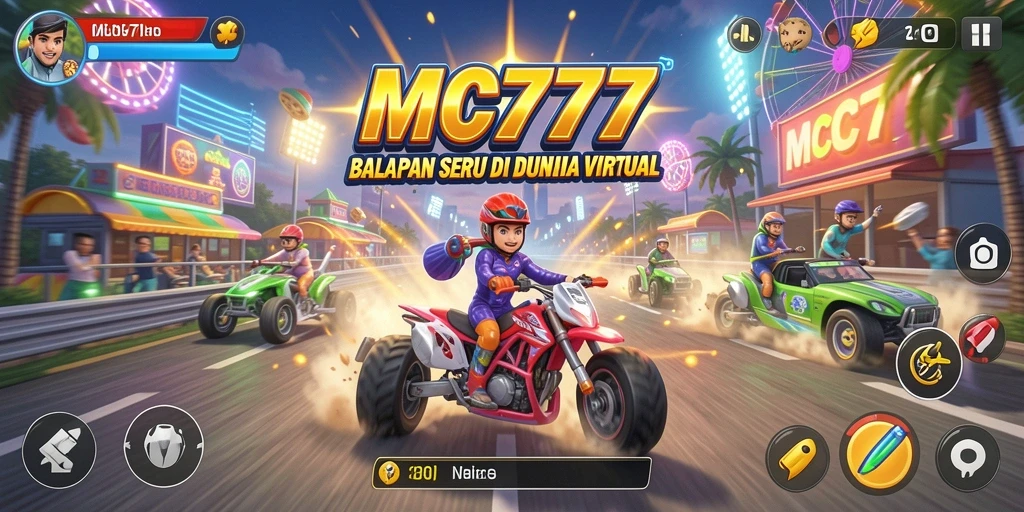 Tampilan menarik dari gameplay balapan di MC777 yang mengasyikkan.