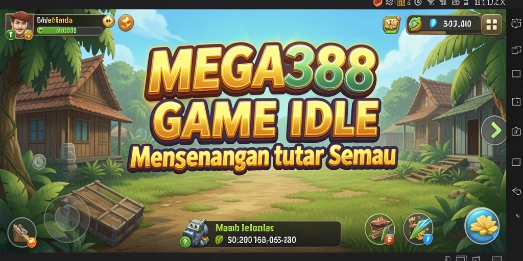 Tampilan utama gameplay MEGA388 yang menunjukkan keseruan game Idle.