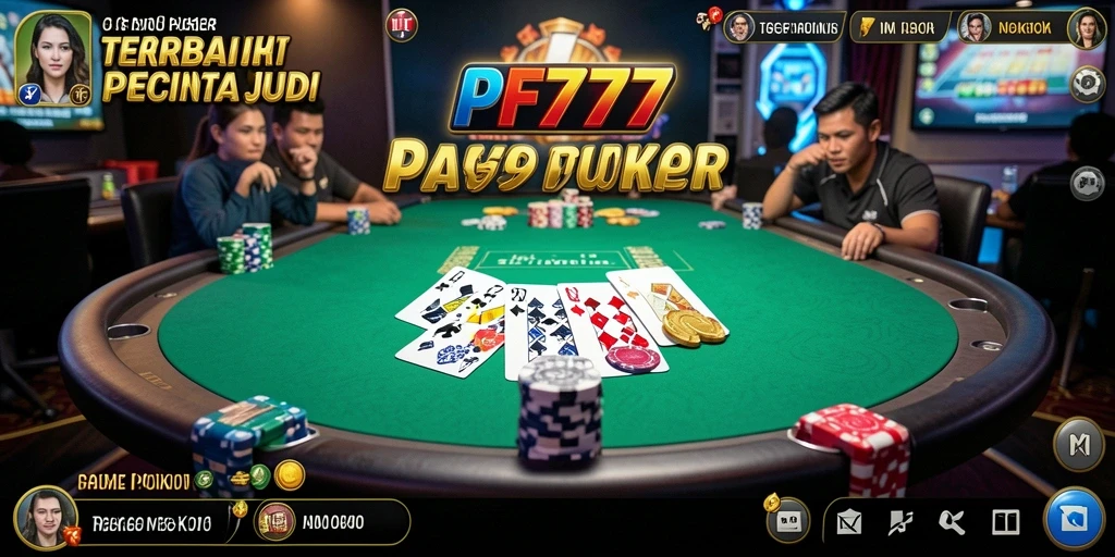 Tampilan gameplay Poker yang seru dan mengasyikkan di PF777.