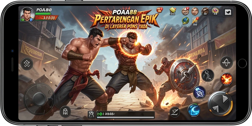 Screenshot tampilan gameplay pertarungan seru di POA88.