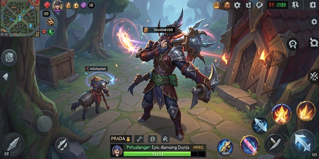 Tampilan gameplay PRADA188 dengan aksi seru dalam pertempuran.