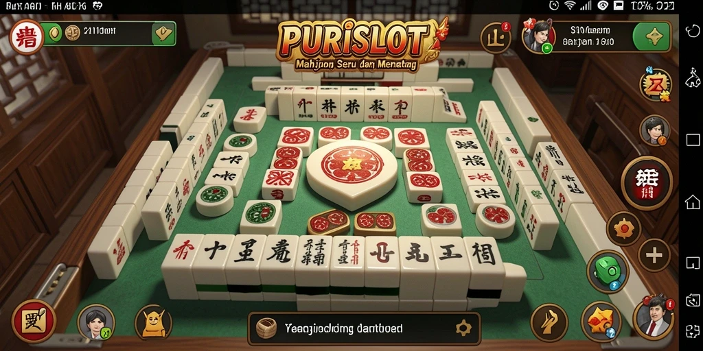 Tampilan gameplay <strong>PURISLOT</strong> yang seru dan menantang di Mahjong.