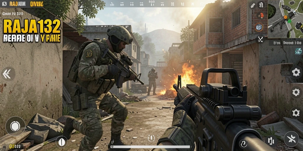 Tampilan aksi mendebarkan dari gameplay RAJA132 di FPS.