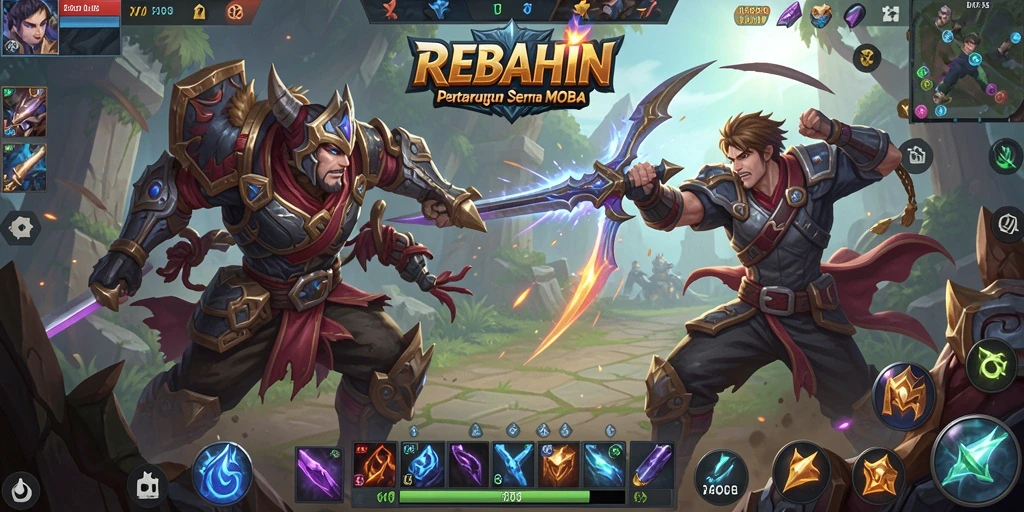 Tangkapan layar menunjukkan aksi seru di arena <strong>REBAHIN</strong>.