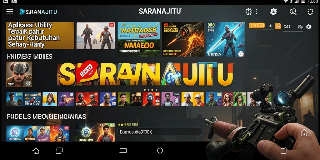 Screenshot SARANAJITU menampilkan antarmuka pengguna yang sederhana dan fungsional.