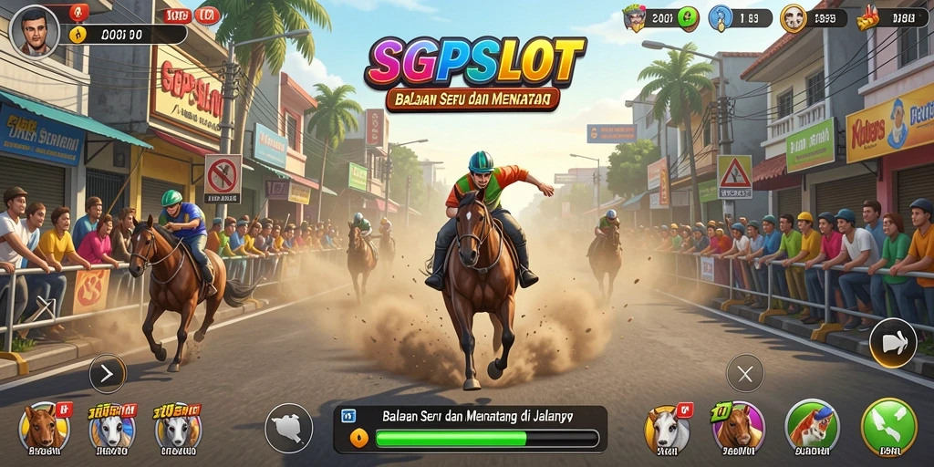 Tampilan menegangkan dari gameplay balapan di SGPSLOT dengan grafik memukau.