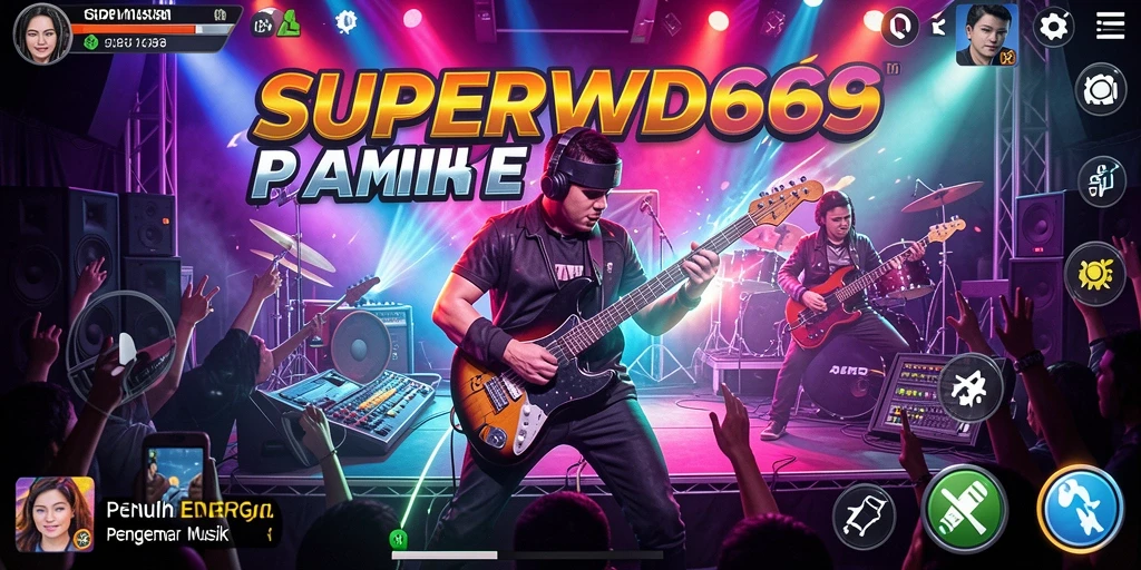 Screenshot gameplay menampilkan pengalaman menarik bermain musik di SUPERWD666.