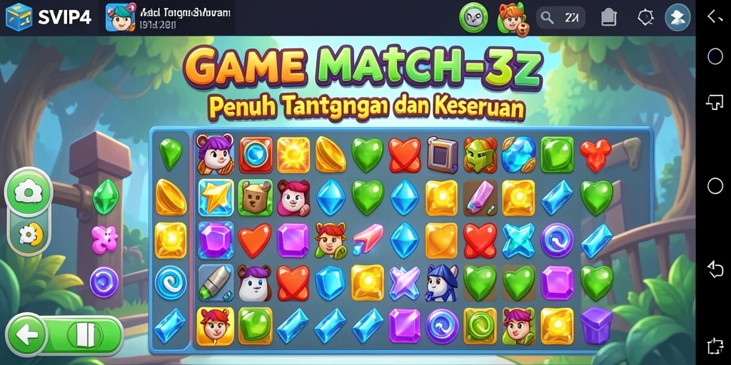 Tampilan gameplay cerah dan menarik dari SVIP4 di kategori Match-3.