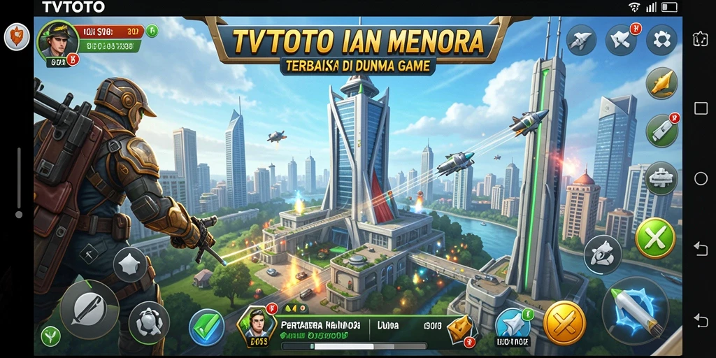 Tampilan permainan Tower Defense yang intens dan penuh aksi.